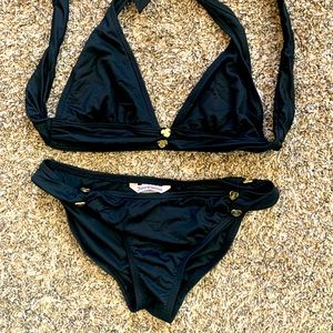 Juicy Couture black bikini, heart-hardware!